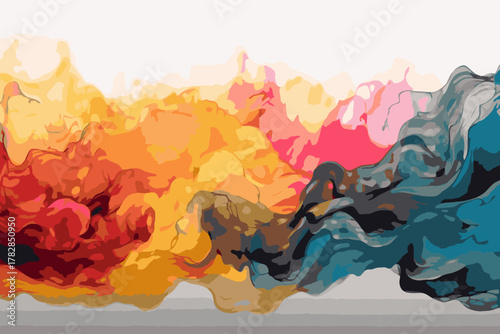Abstract colorful smoke, pink, blue, orange, yellow, and purple smoke bombs isolated. Abstract colored background. eps 10