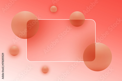 Geometric abstraction with soft red shapes and a frame. Eps 10