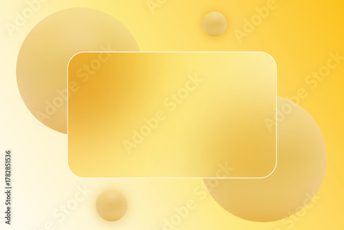 Abstract composition Yellow gradient spheres and a rectangular frame. Eps 10