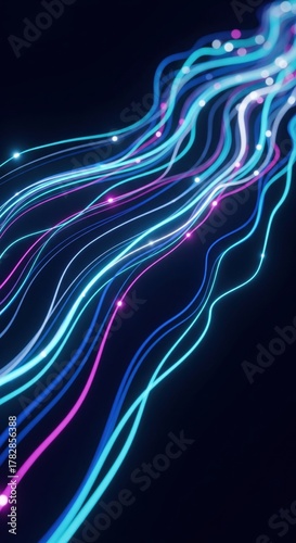 Neon-Lichtlinien auf dunklem Hintergrund
