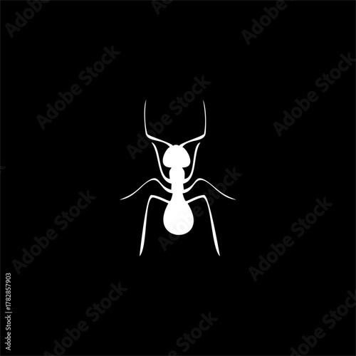 ant icon logo design, simple insect silhouette icon symbol, vector illustration