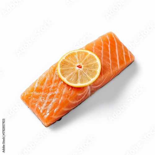 salmon on a white background