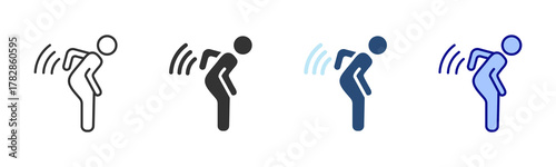 Backache Icon Set. Designed In Multi Style