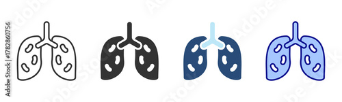 Tuberculosis Icon Set. Designed In Multi Style