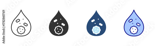 Leukemia Icon Set. Designed In Multi Style