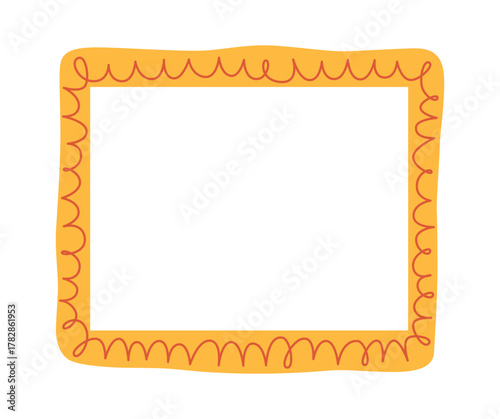 Yellow decorative border frame illustration isolated vector