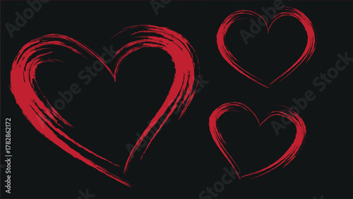 Red love heart symbol. Vector illustration