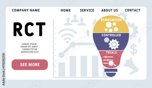 RCT – Randomised Controlled Trials acronym. business concept background. vector illustration concept with keywords and icons. lettering illustration with icons for web banner, flyer, landing