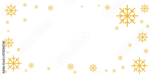 White background with yellow snowflake border design, evenly spaced around the edges. Ideal for festive greeting cards, winter invitations, seasonal frames, and holiday-themed layouts.