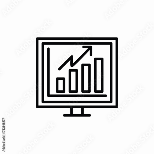 computer statistics growth icon sign vector