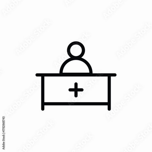 hospital reception icon sign vector