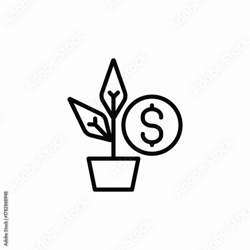 money plant icon sign vector