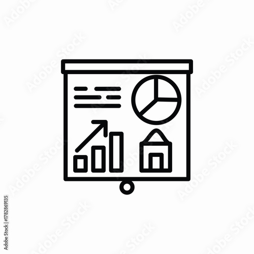 statistics presentation icon sign vector