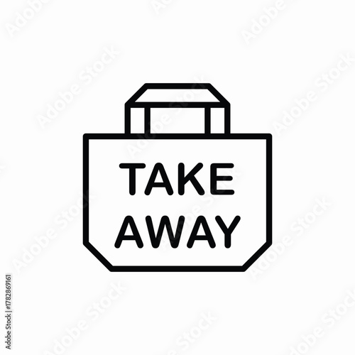 take away pack icon sign vector