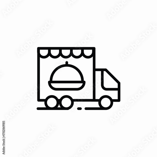 truck food delivery icon sign vector
