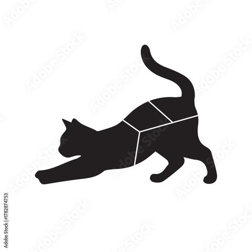 Artistic pet poster concept with playful cat silhouette photo collage