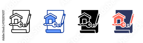 Rental Agreement icon sheet multiple style collection