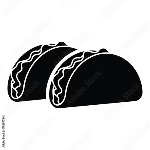 Two delicious looking tacos illustration design for mexican food concept