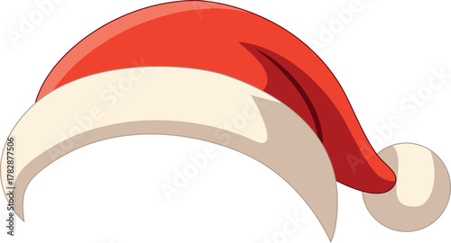 Weihnachtsmütze, rote Nikolausmütze, Weihnachten, Hut - Vektor, Illustration