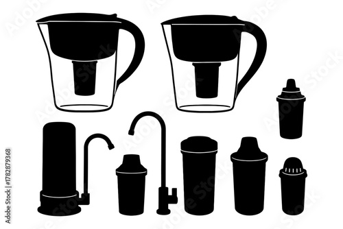 Silhouette collection of water purifiers and filters.