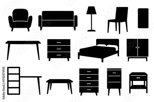 Silhouette collection of modern home furniture.