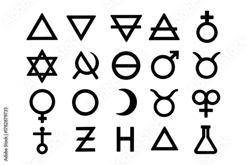 Collection of alchemical and astrological symbols.