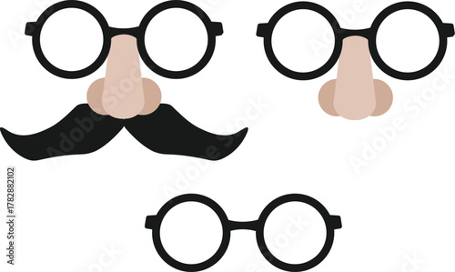 Three Faces of Disguise - Funny Glasses Masks Collection Set