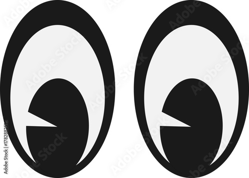 Cartoon Eyes Looking Forward – Playful and Curious Expression