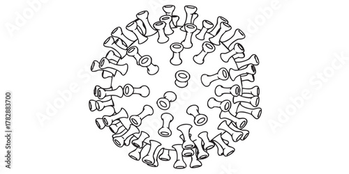 Virus particle outline vector