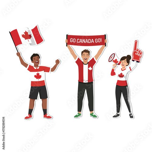 Canada Sport Soccer Fans Vector Illustration