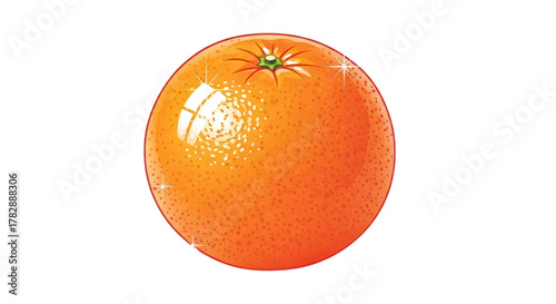 Vibrant orange fruit with shiny surface isolated on transparent background