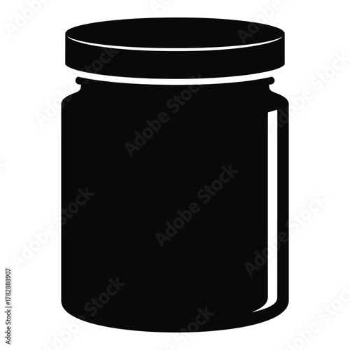 Black and White Jar Silhouette For Storing Preserves Or Ingredients