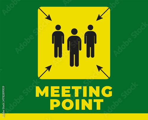 Meeting Point Safety Sign - Emergency Assembly Area Safety Symbol