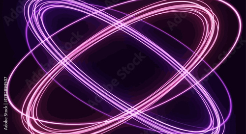 Abstract neon light trails creating a mesmerizing visual spectacle in the darkness.