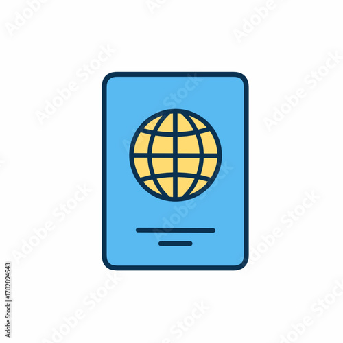 Passport Icon Illustration for Travel and Identification