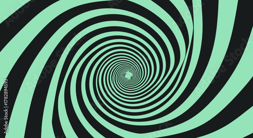 Hypnotic swirling spiral tunnel illusion background.
