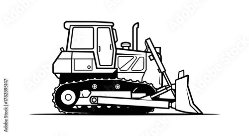 Vector ilustration of buldozer 