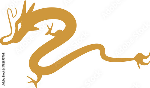 Tableau sur toile Golden Chinese Dragon Illustration