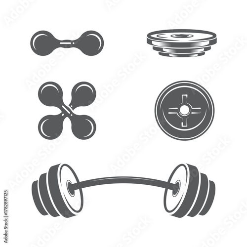 Barbell icon element set illustration for fitness club concept