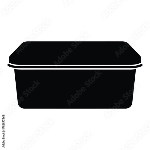 Black food container with lid simple design and modern look