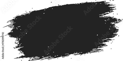 Black brush stroke sketch, hand drawn grunge paint texture on white background — stock vector