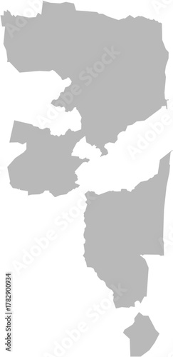Emirate of Fujairah, UAE (United Arab Emirates) – administrative vector map with municipality boundaries (Web Mercator projection, PPT-compatible & fully editable)