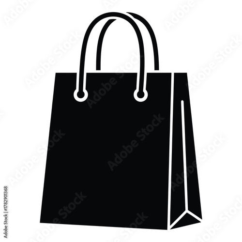 Black Shopping Bag Icon Design for Retail or E commerce