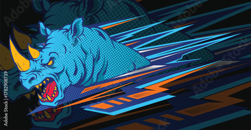 Sport Racing Car Vector Design with Abstract Stripe and Decal Graphics