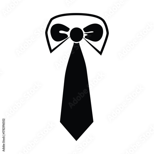 Necktie black icon Fashion and white background design