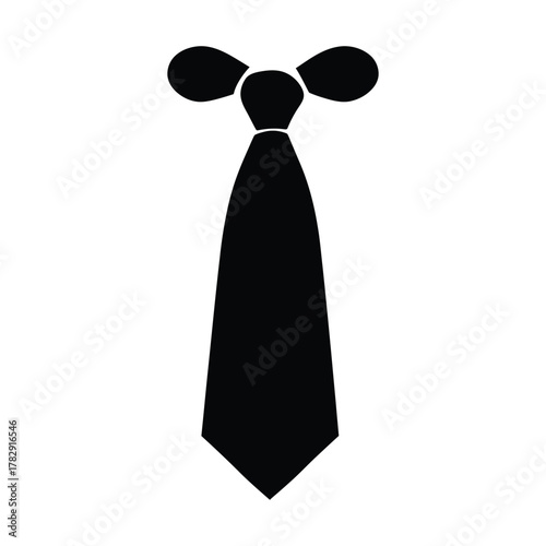 Necktie black icon Fashion and white background design