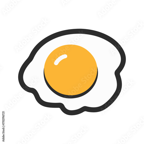 A fried egg with a yellow yolk.