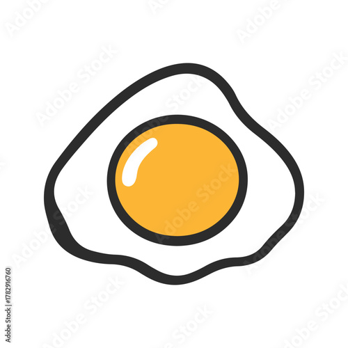 A fried egg with a yellow yolk.