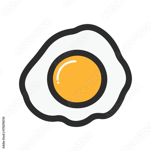 A fried egg with a yellow yolk.