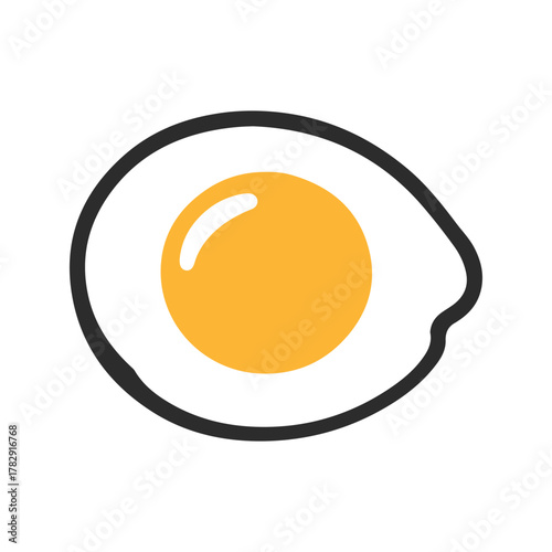 A fried egg with a yellow yolk.